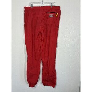 Vintage Marlboro Adventure Team Rain Pants Mens Large Red Nylon Zip Pocket